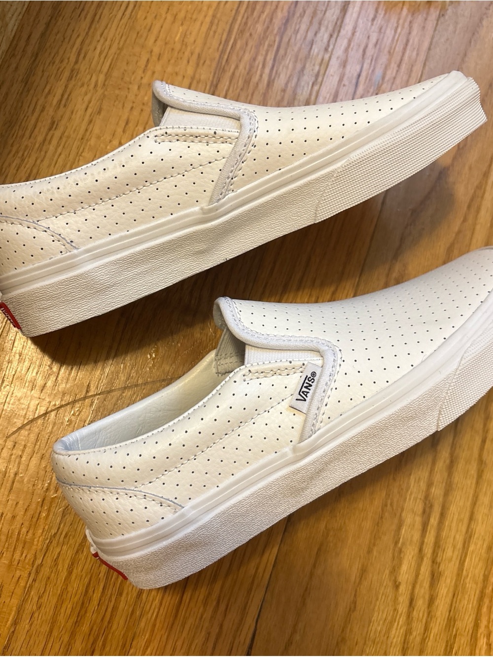 Vans White Perforated Slip-On Sneakers - Picture 2 of 4